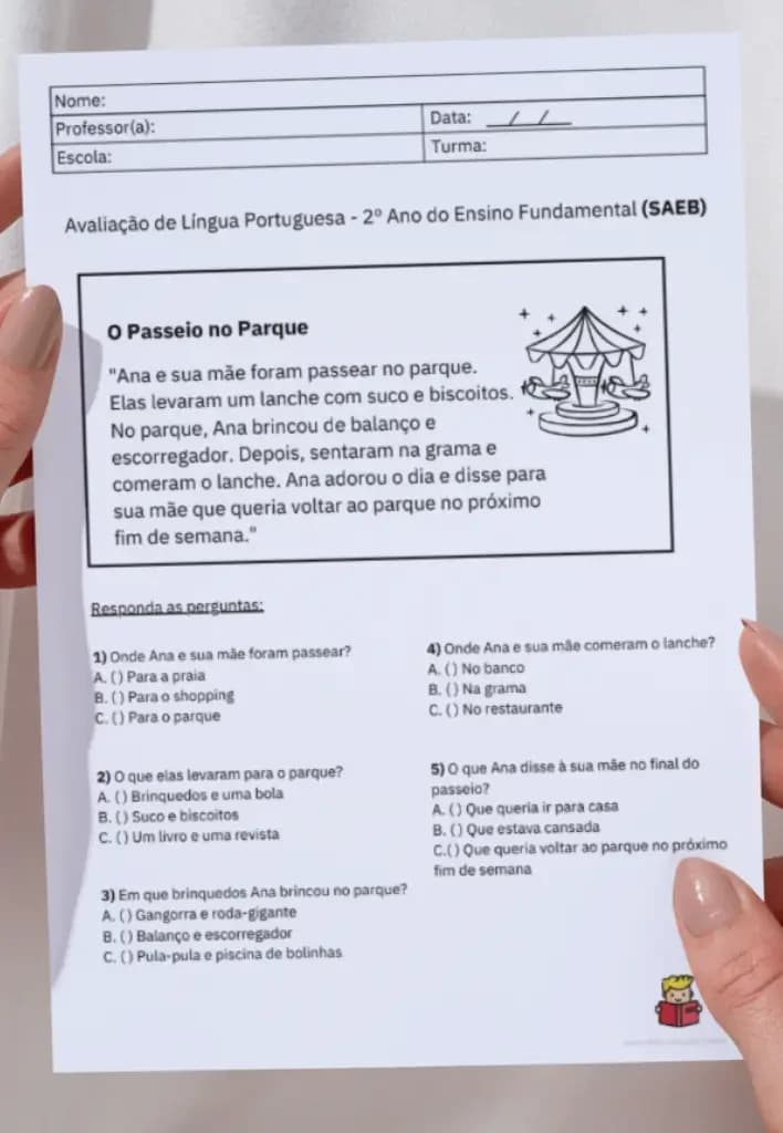 Amostra de questão de prova
