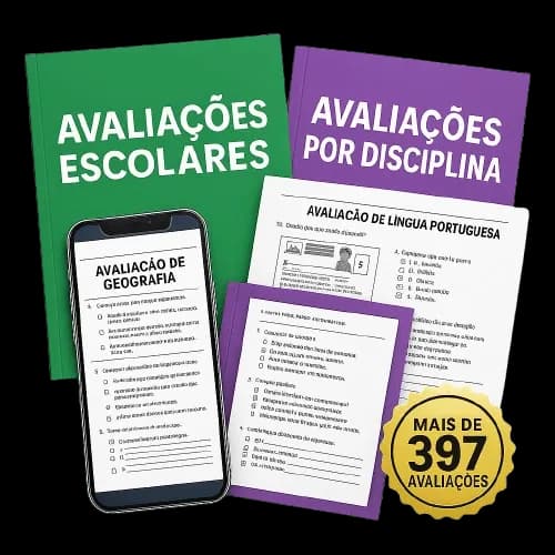 Mockup do material didático do Kit SAEB com mais de 397 páginas