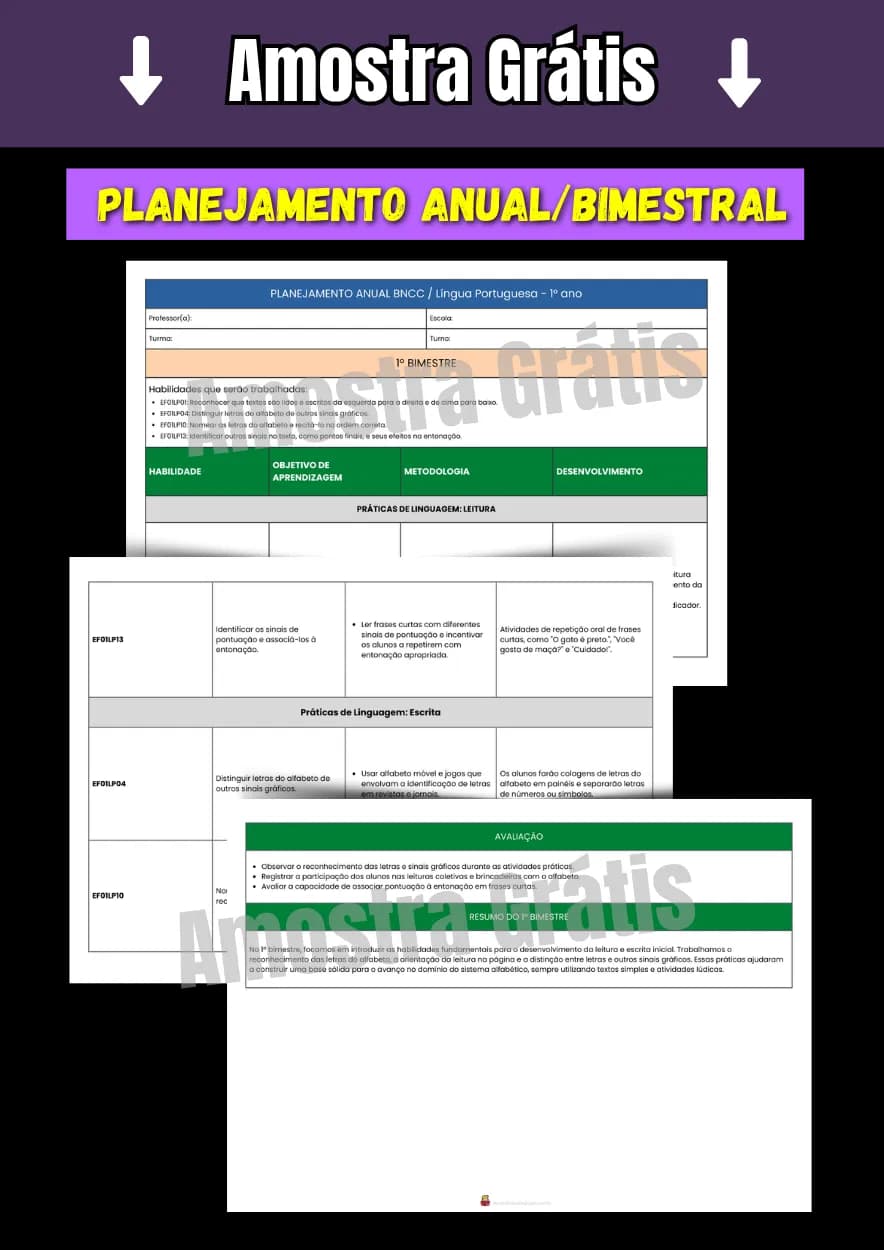 Amostra de plano de aula 1